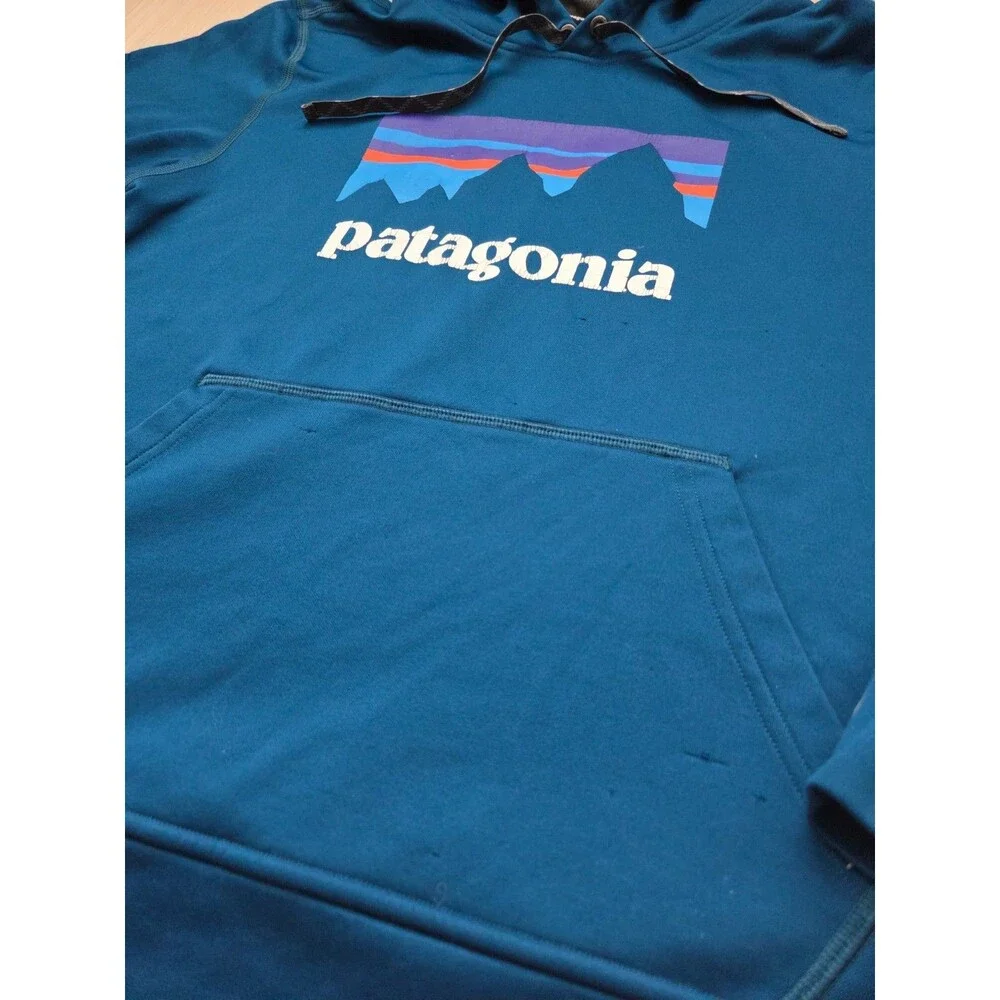 Patagonia Hoodie Shop Sticker PolyCycle Men's S Blue Sweatshirt 39518 *Read* - Picture 2 of 6